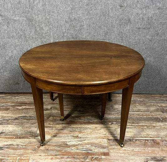 table a 6 pieds a allonges style Louis XVI en acajou vers 1850