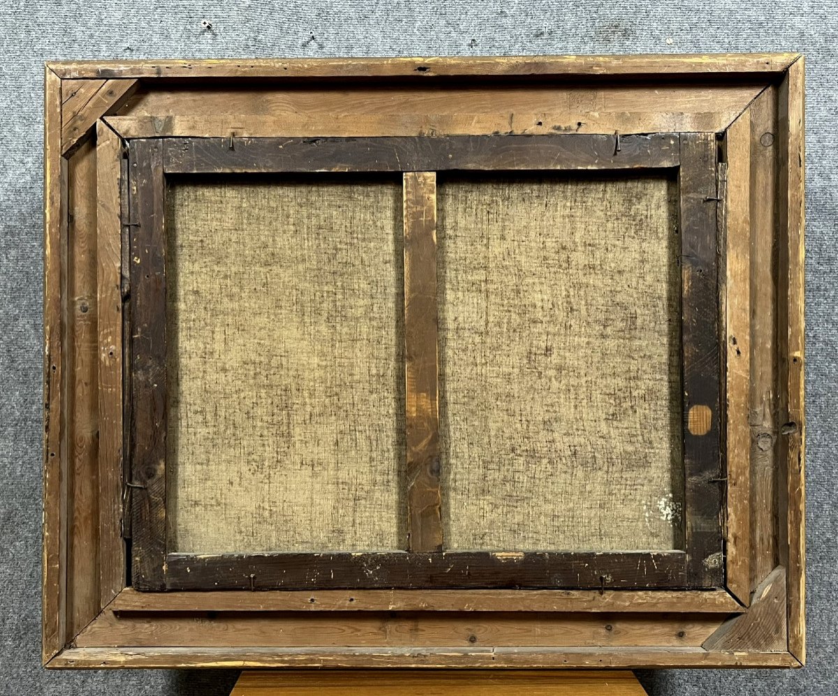 F. Fau (1926) : grande huile sur toile avec un superbe cadre en bois doré