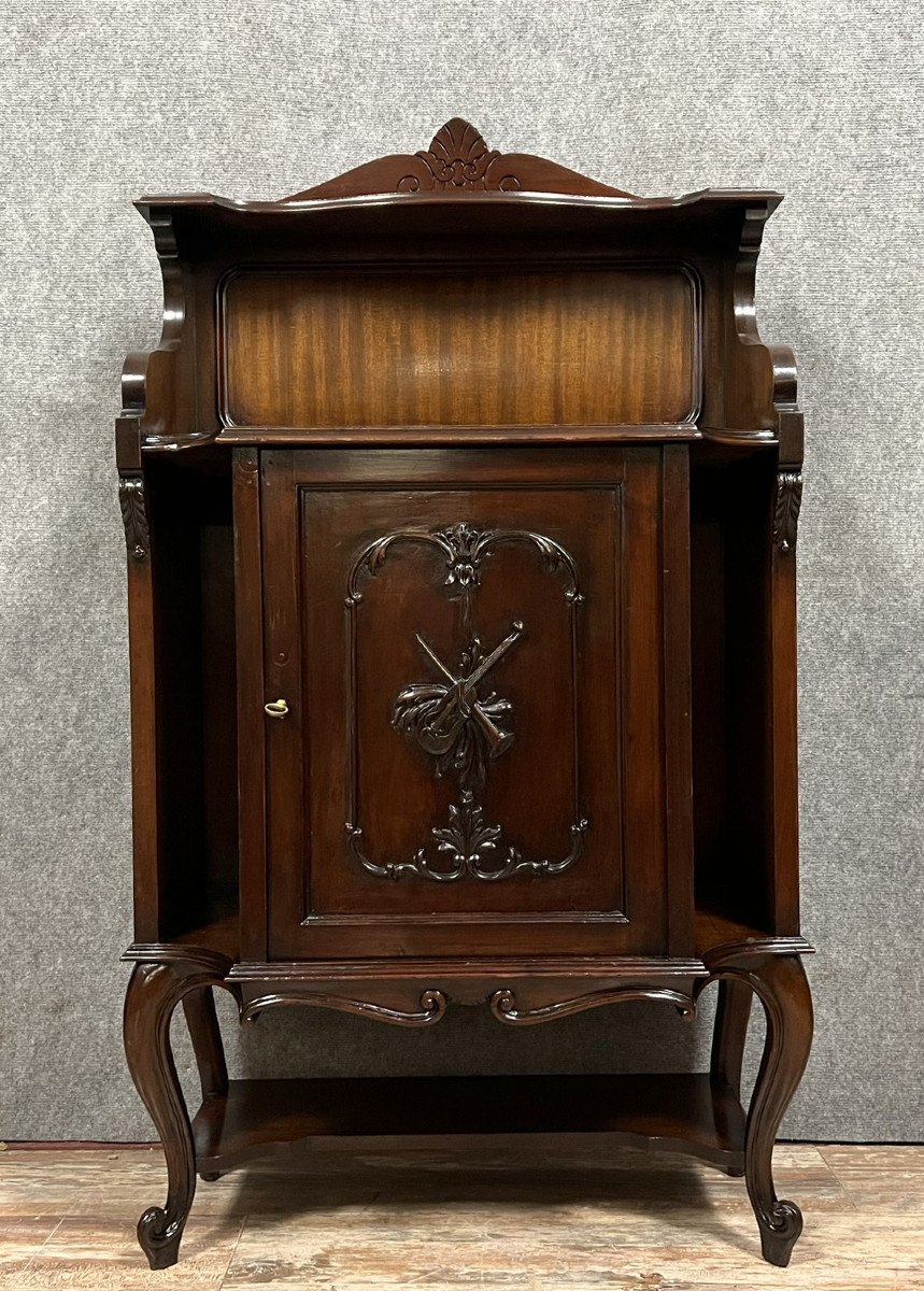 Meuble D’apparat Anglais en acajou époque Napoléon III vers 1880