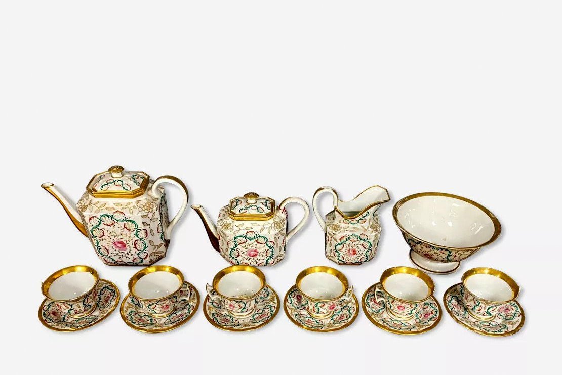 Porcelaine de Paris: magnifique service à thé / café époque Empire vers 1810