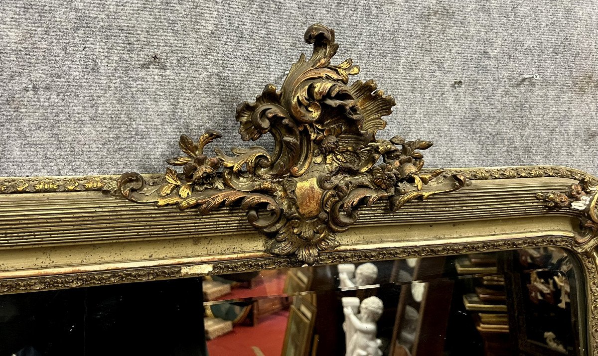 grand miroir doré époque Napoléon III vers 1850