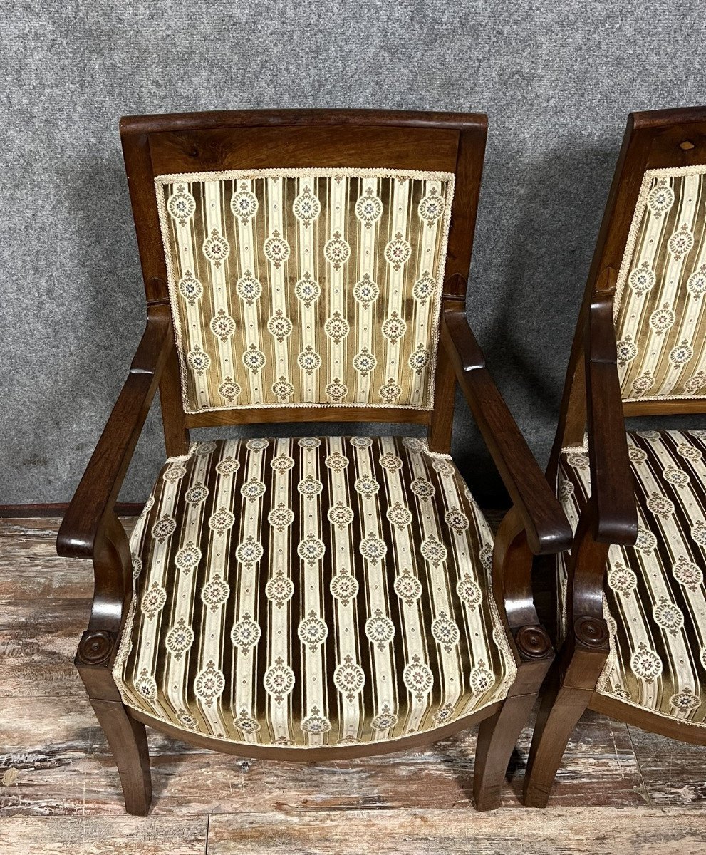 paire de fauteuils de bureau époque Empire en acajou circa 1820