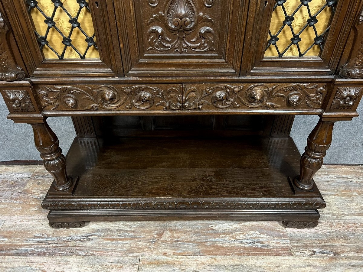 cabinet dressoir style Renaissance en noyer et chêne circa 1850