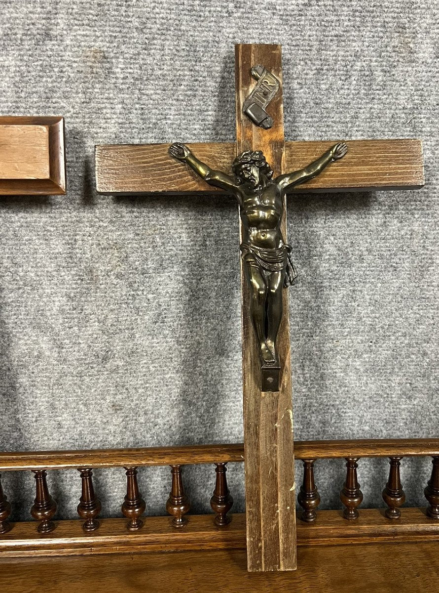 deux anciens grands Christ Crucifix en bronze époque Napoléon III