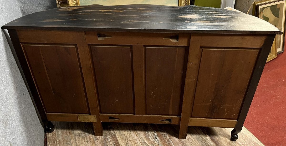 Buffet en Enfilade en bois laqué et bois teinté style Louis XV vers 1900