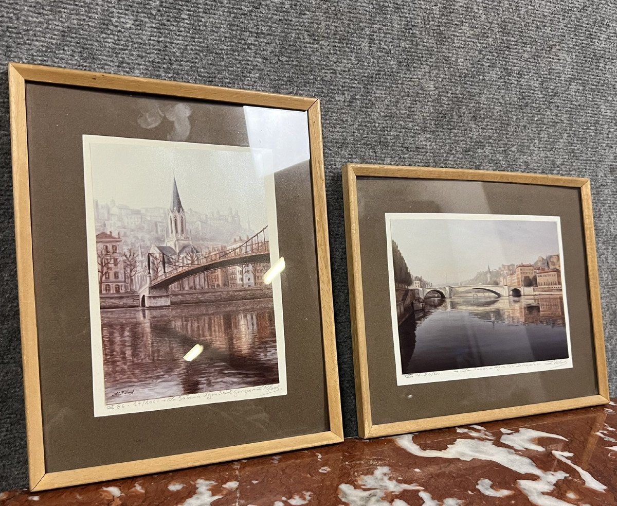 L Roland : pendant d’aquarelles signées, datées, situées et siglées