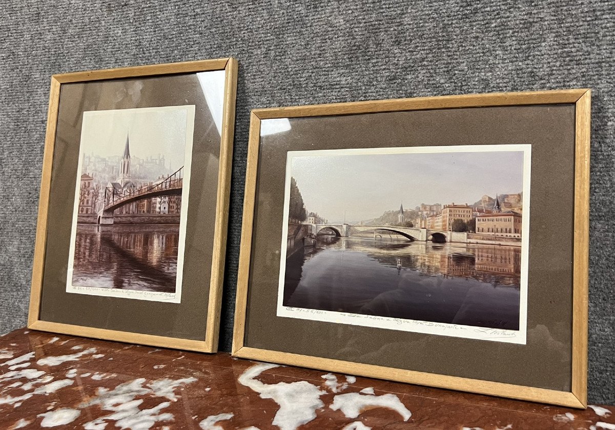 L Roland : pendant d’aquarelles signées, datées, situées et siglées