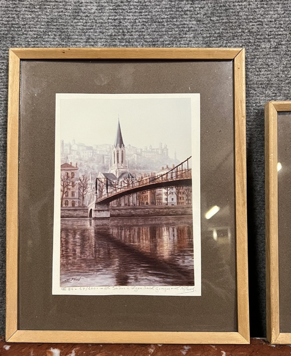 L Roland : pendant d’aquarelles signées, datées, situées et siglées