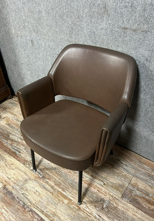 Marc Simon pour Airborne :  Joli fauteuil de bureau vintage estampillé année 1950-1960