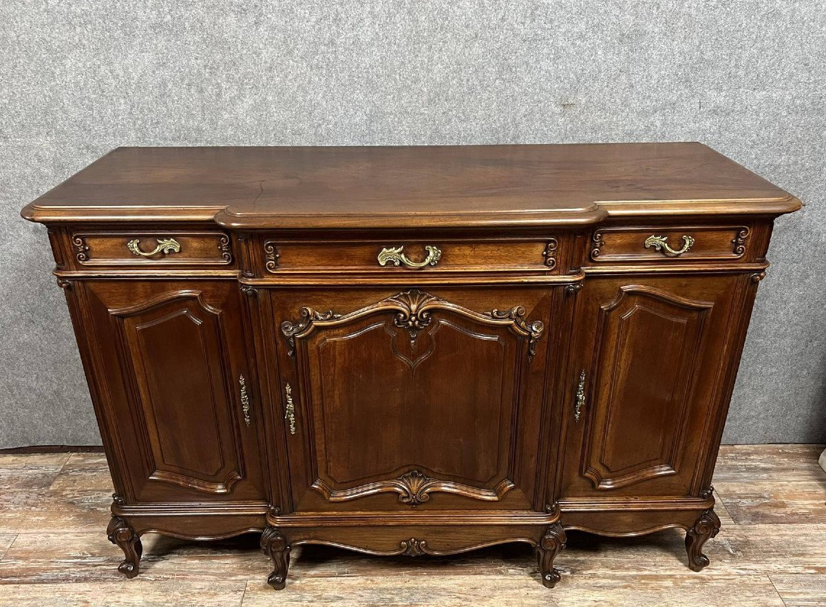 Buffet en enfilade estampillé de style Louis XV en noyer vers 1880