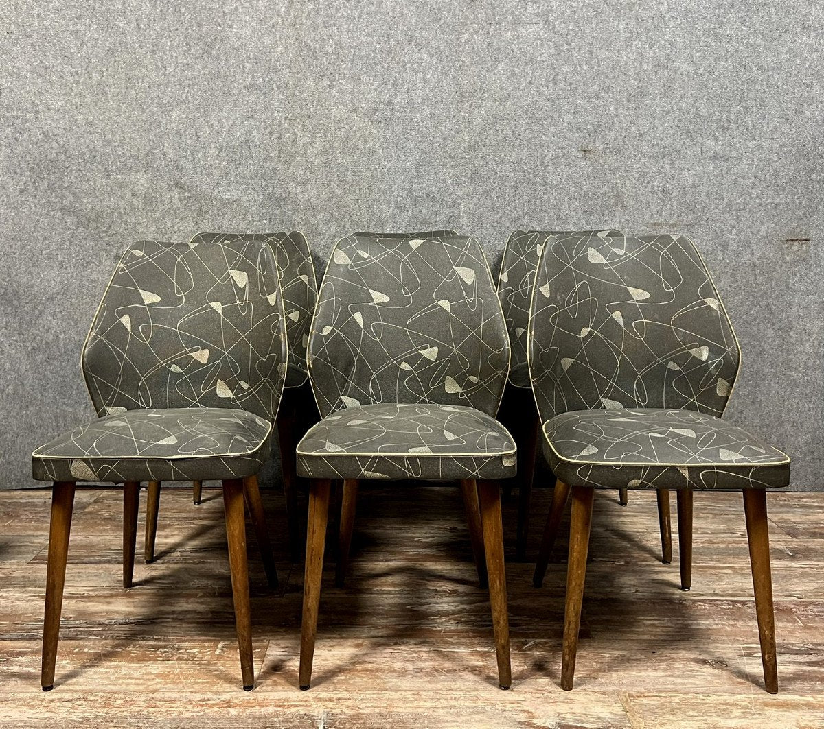 D'après Oswald Haerdtl : série de six chaises design 60's