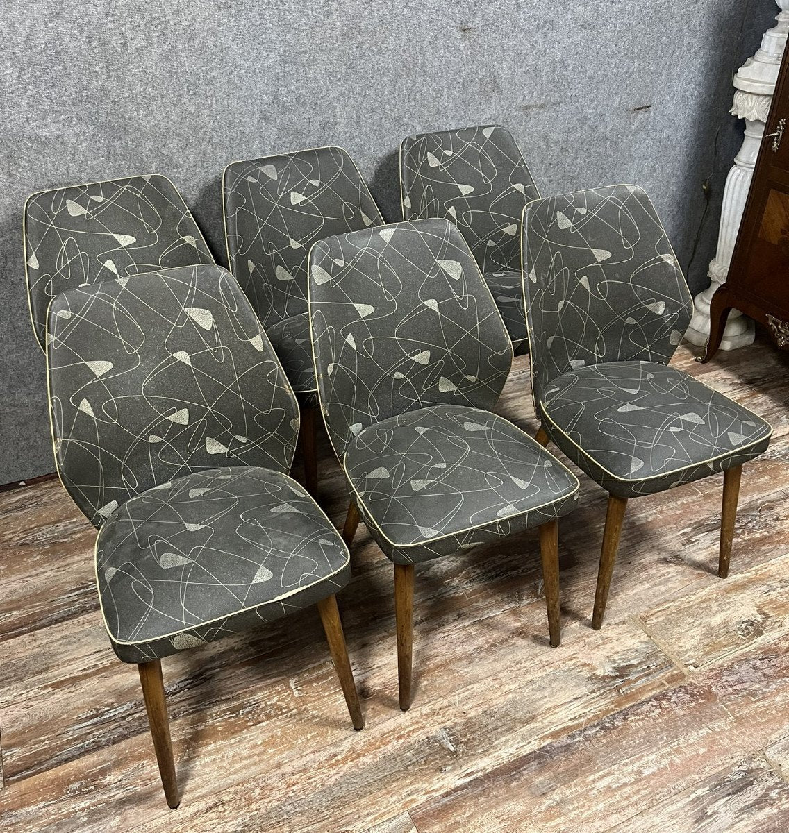 D'après Oswald Haerdtl : série de six chaises design 60's