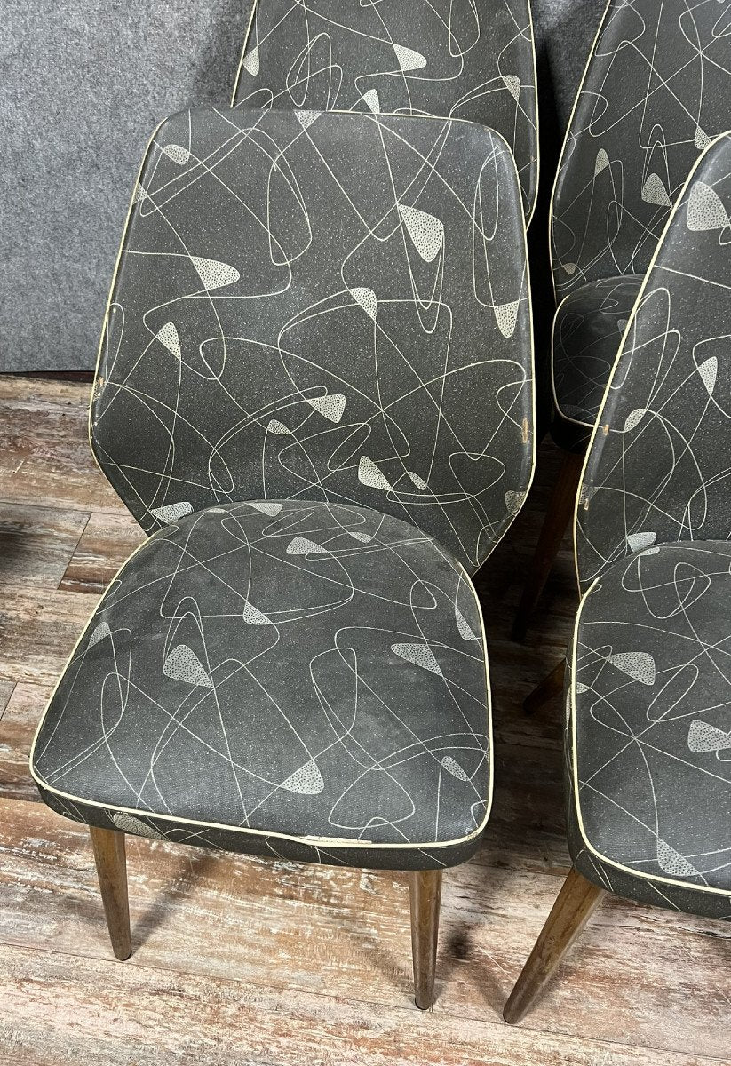 D'après Oswald Haerdtl : série de six chaises design 60's