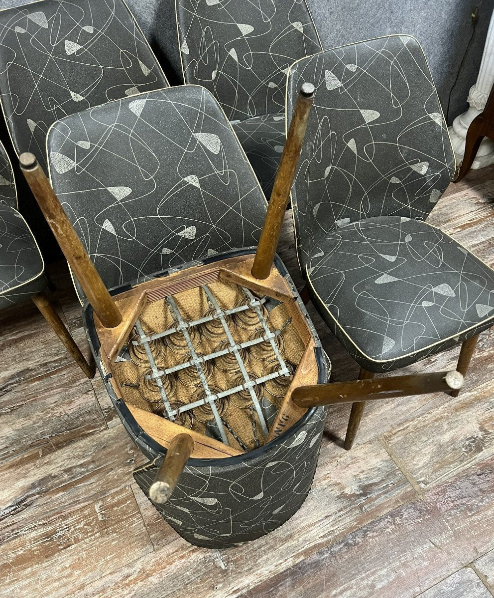 D'après Oswald Haerdtl : série de six chaises design 60's