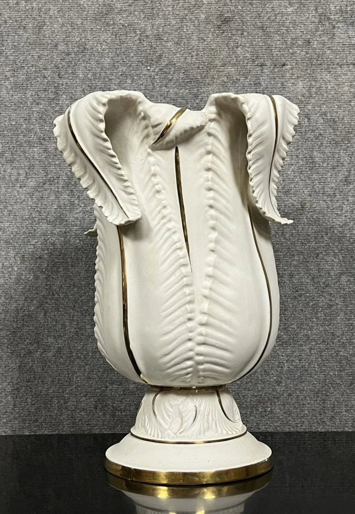 Albert Laurent Limoges : Vase intitulé "les algues" époque Art déco vers 1940