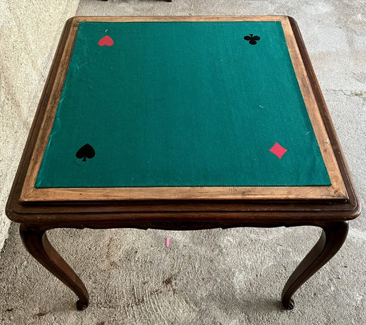 table a jeux style Louis XV Provençale en marqueterie vers 1880