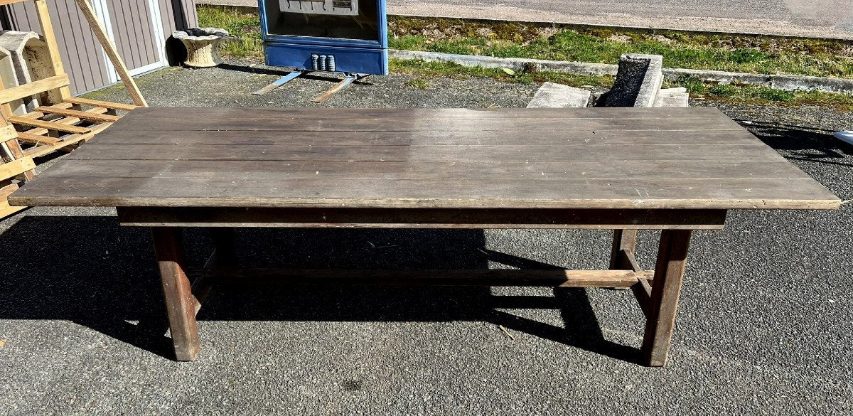 table de guinguette pliante en bois lamellé vers 1900-1930