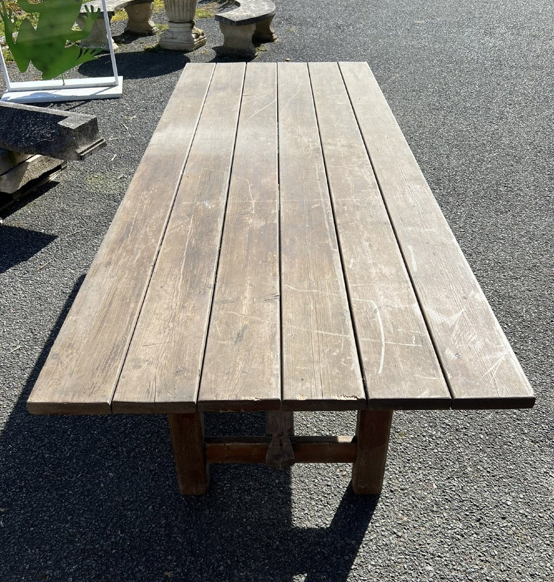 table de guinguette pliante en bois lamellé vers 1900-1930