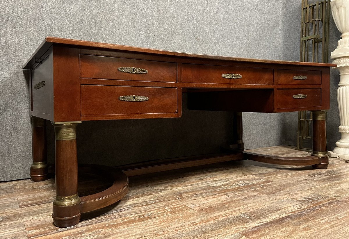 bureau Ministre double face style Empire en acajou vers 1900