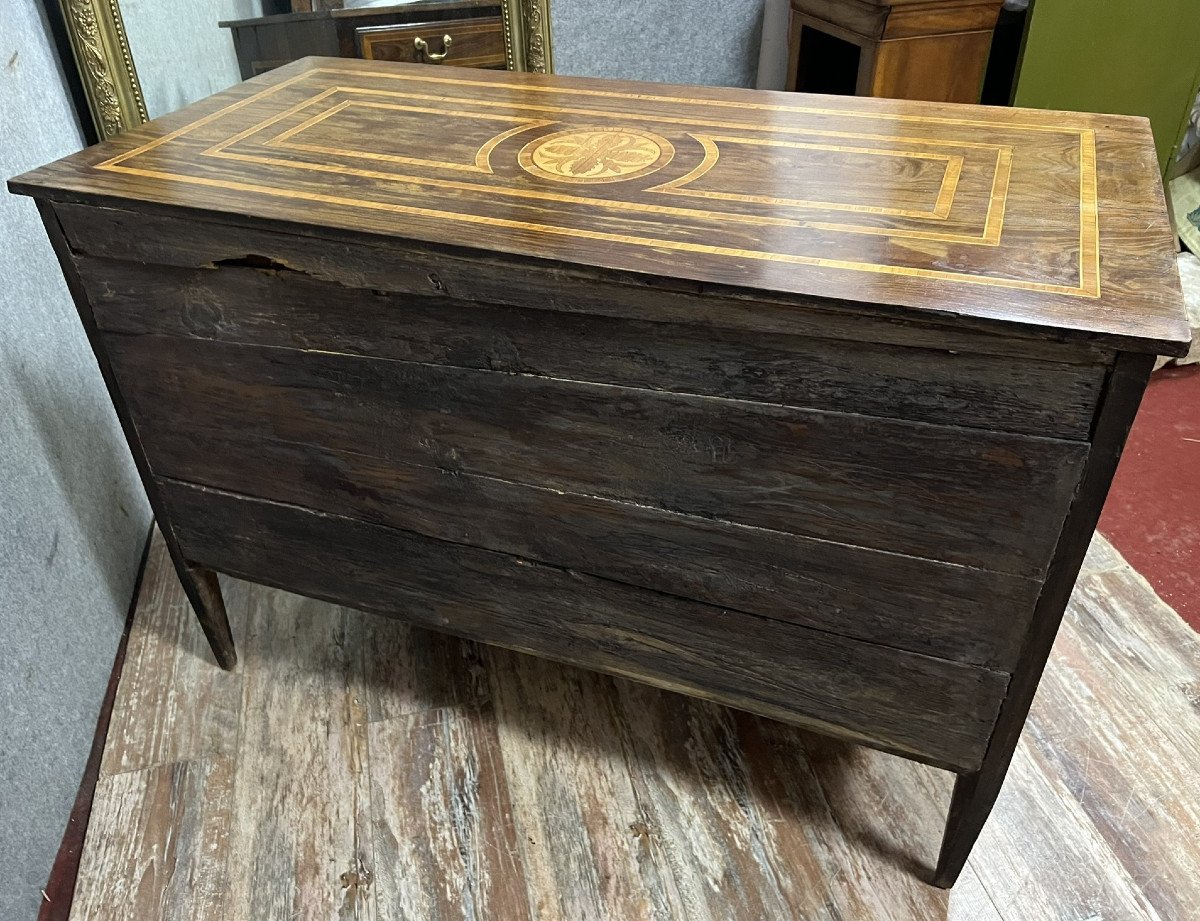 commode Italienne époque Louis XVI en marqueterie vers 1780