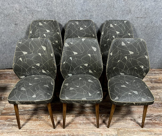 D'après Oswald Haerdtl : série de six chaises design 60's